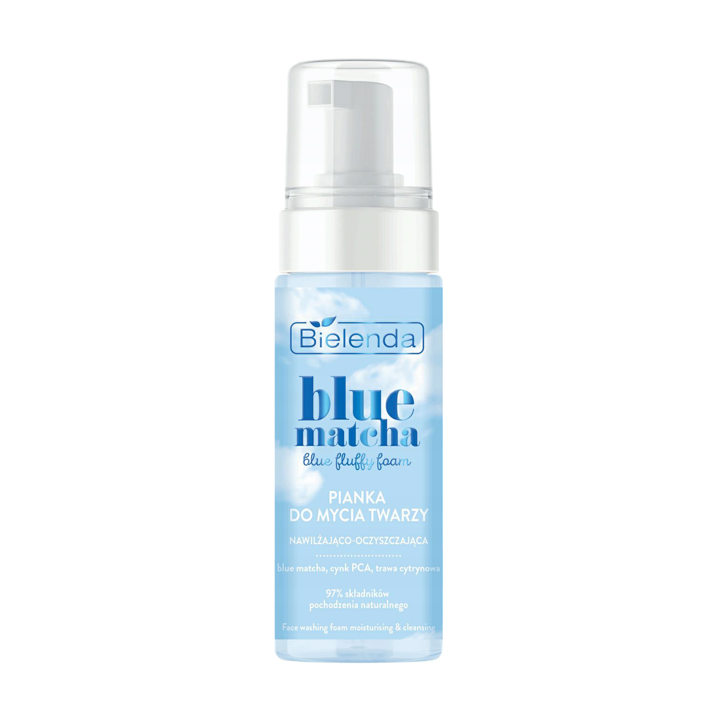 Зволожувальна та очищувальна пінка для вмивання Bielenda Blue Matcha Blue Fluffy Foam, 150 мл
